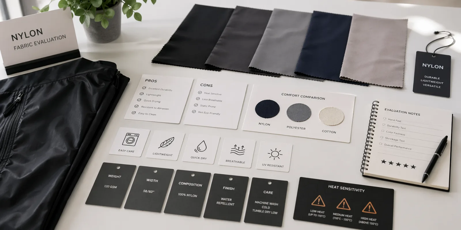 Textile testing lab showing nylon fabric durability