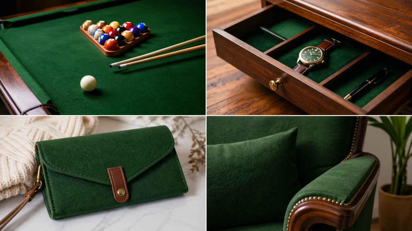 A professional card table covered in high-quality green baize