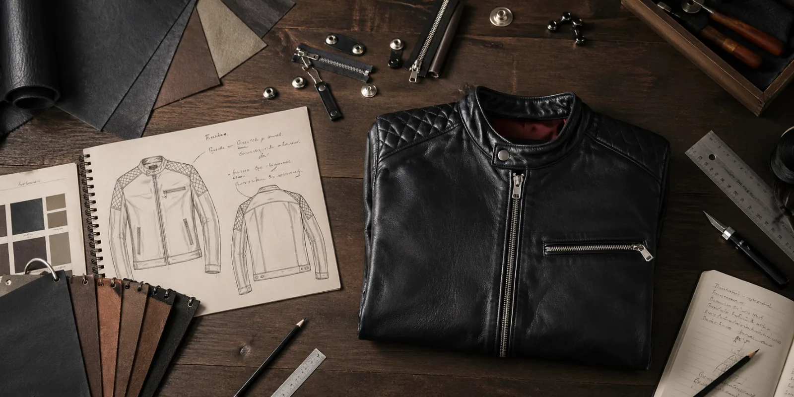 Close-up of high-quality Vanson leather texture