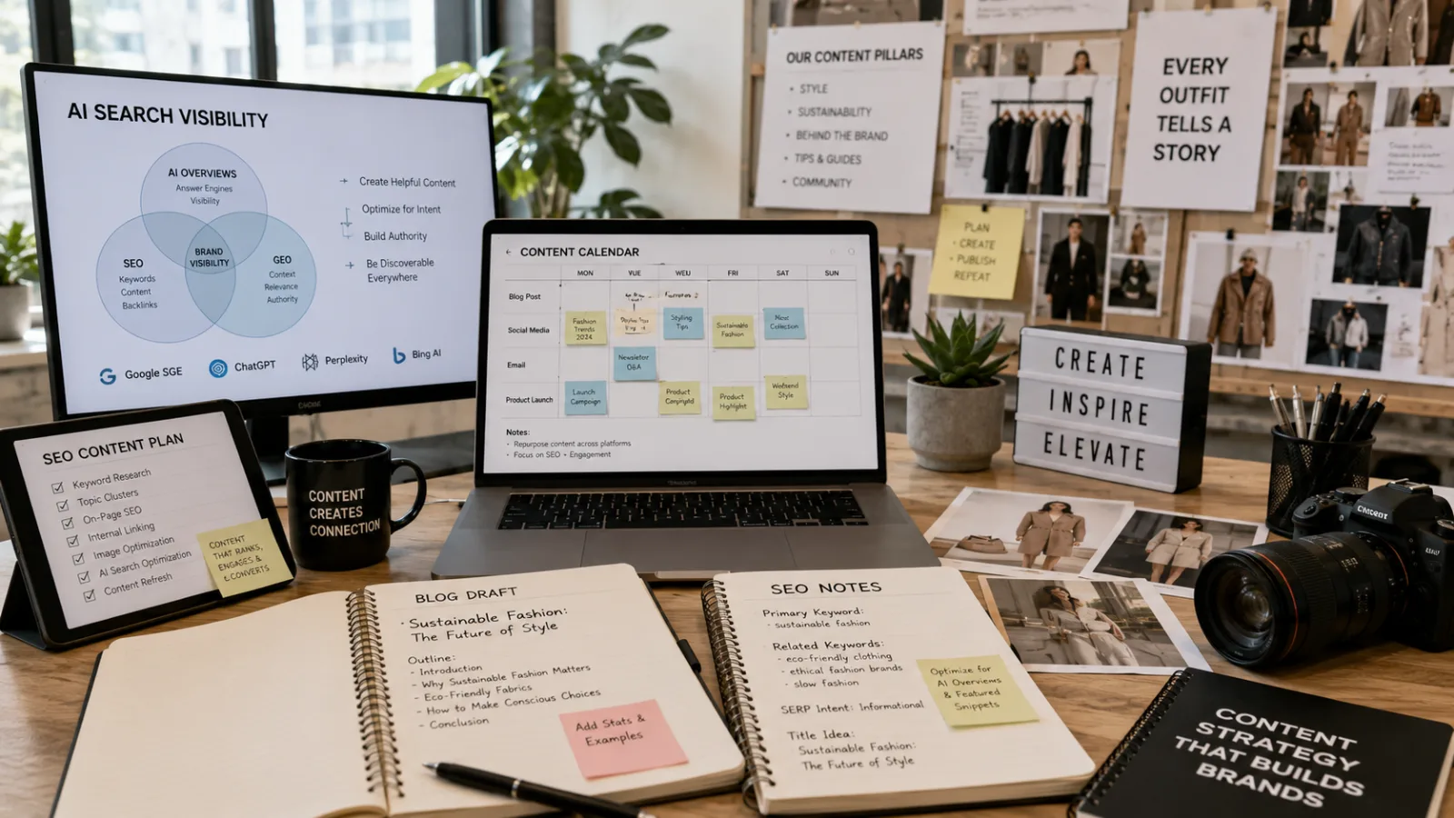 SEO and content strategy planning for a fashion blog